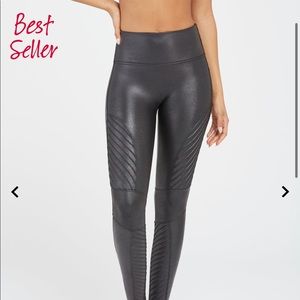 Spanx faux leather Moto leggings. Large